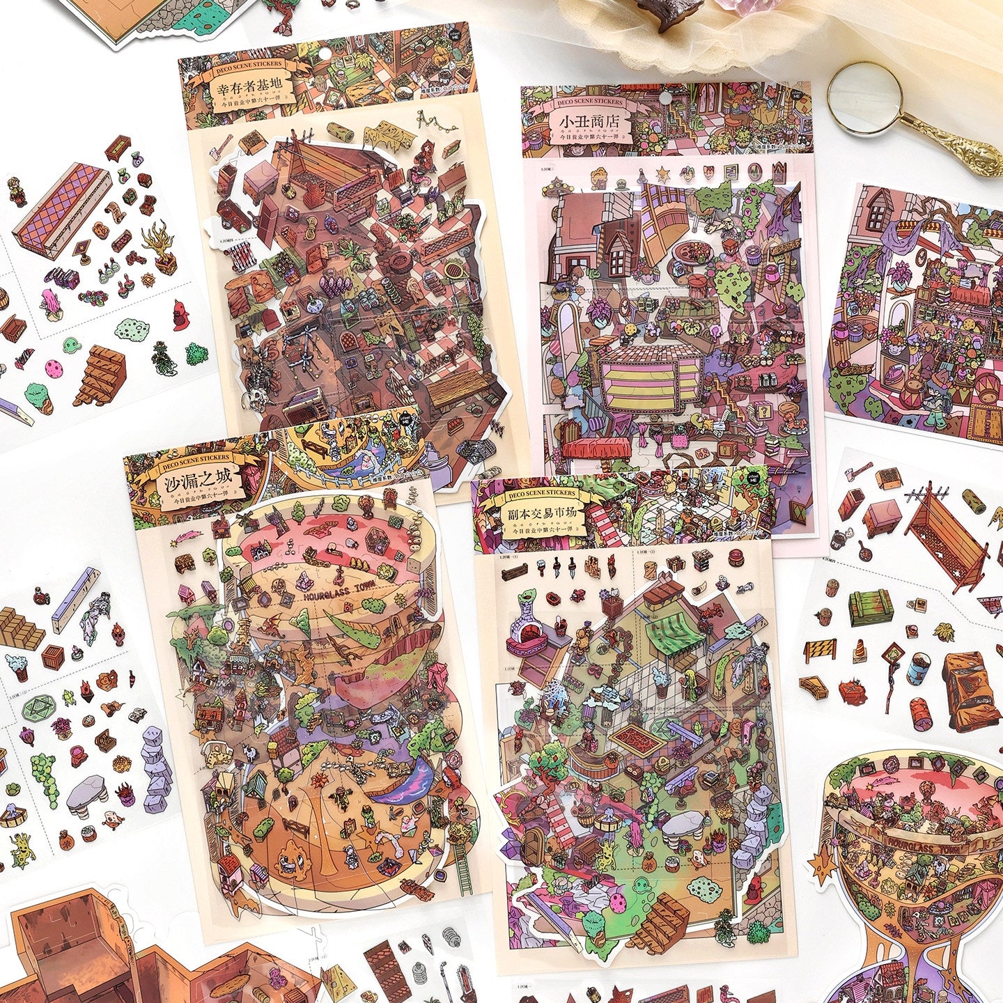 Dark Fantasy 3D Sticker | 4 Cute Miniature Scenes