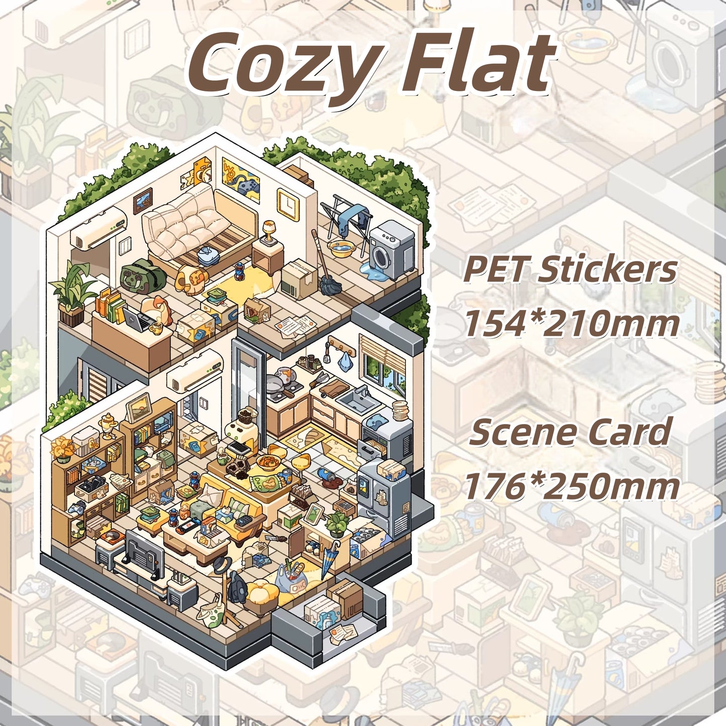 Moving Day 3D Sticker | 3 Cute Miniature Scenes