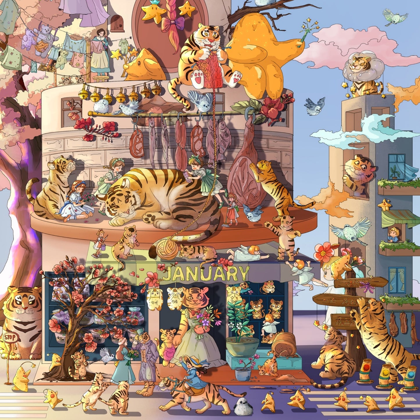 Chinese Zodiac 3D Sticker | 4 Cute Miniature Scenes