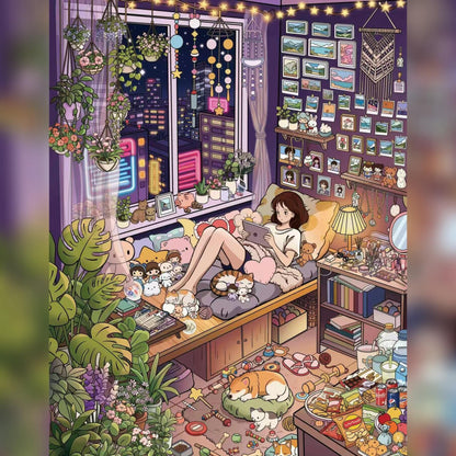 Gentle Hours 3D Sticker | 2 Cute Miniature Scenes