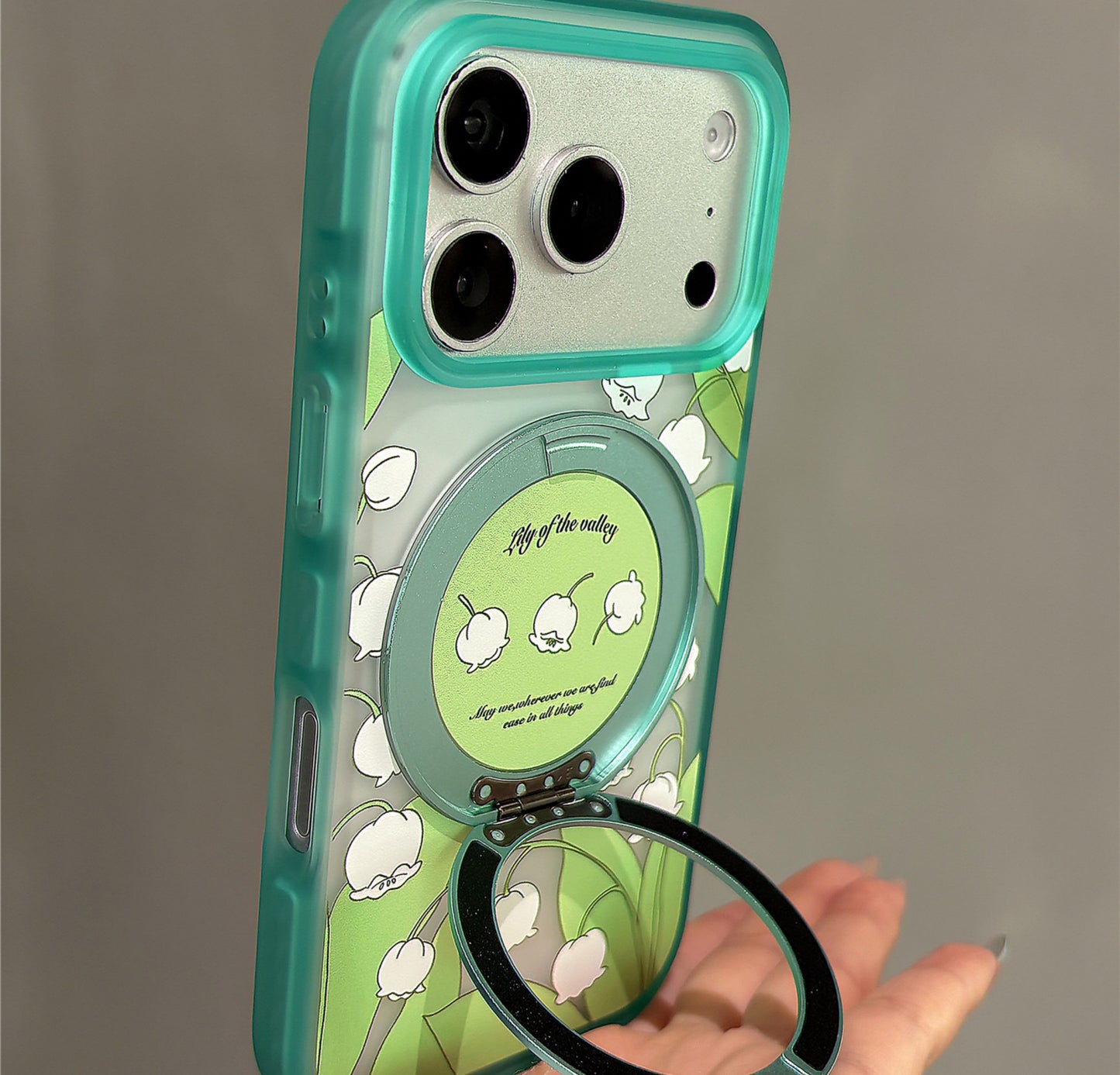 Elegant Lily of the Valley Stand Acrylic Phone Case