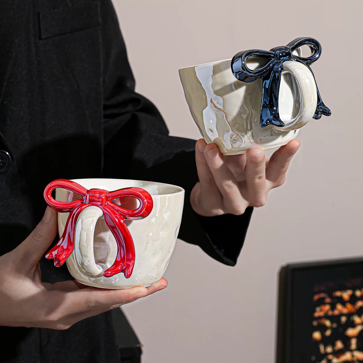 Ribbon Bow Ceramic Mug