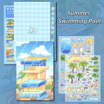 Four Season Shops 3D Sticker | 4 Cute Miniature Scenes