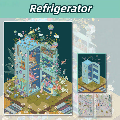 Wonder Realms 3D Sticker | 5 Cute Miniature Scenes