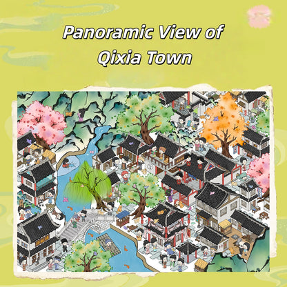 Ancient China Panoramic View 3D Sticker | 2 Cute Miniature Scenes