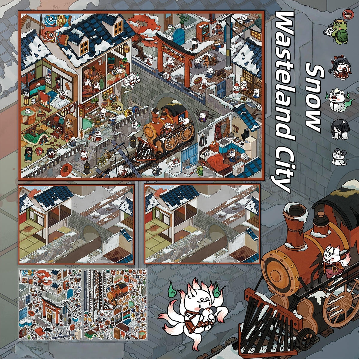 Shadow Fables 3D Sticker | 4 Cute Miniature Scenes