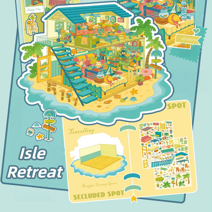 Dream Retreat 3D Sticker | 4 Cute Miniature Scenes