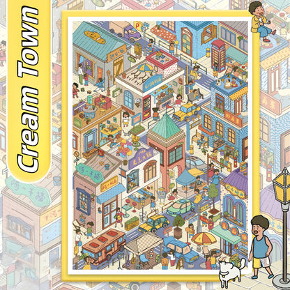 Dream Town 3D Sticker | 3 Cute Miniature Scenes