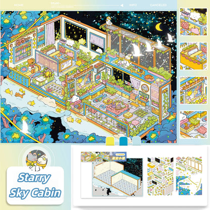 Fairy Tale Cottage 3D Sticker | 2 Cute Miniature Scenes