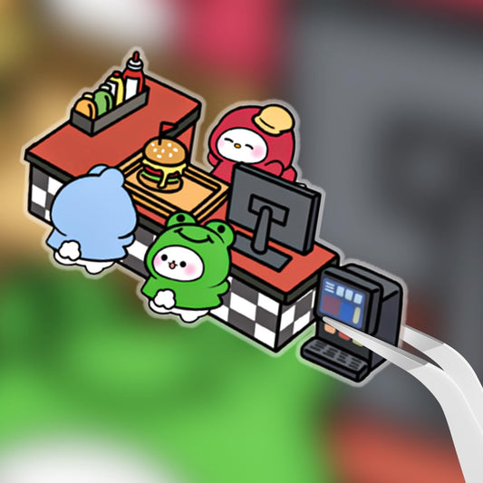 Foodie Funland 3D Sticker | 4 Cute Miniature Scenes