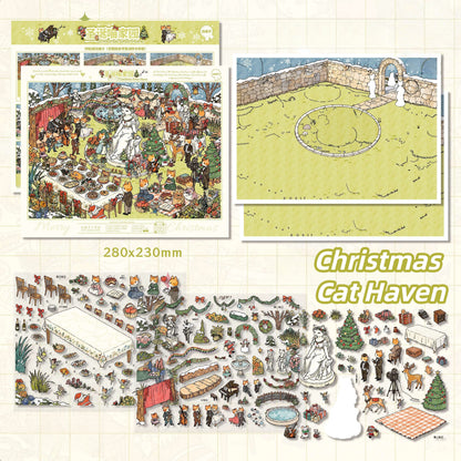 Party Carnival Series 3D Sticker | 2 Cute Miniature Scenes