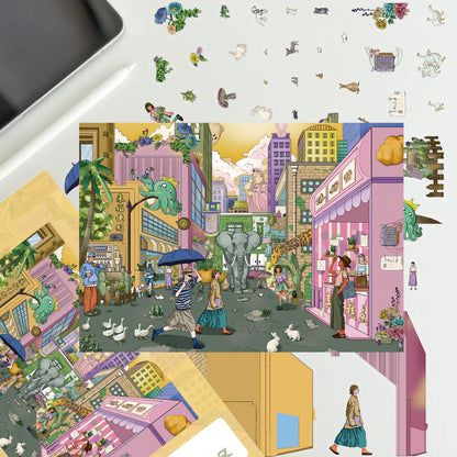 Wandering in the City 3D Sticker