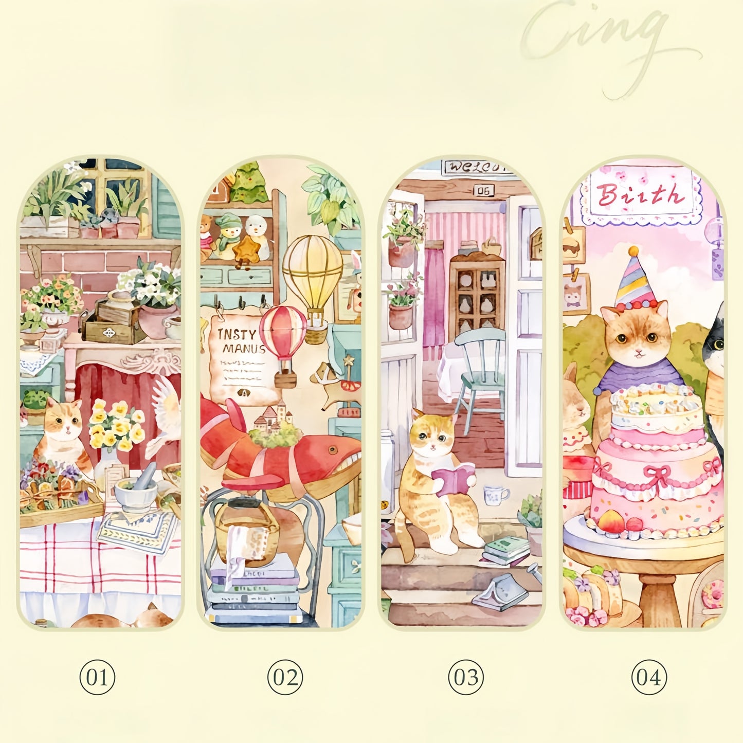 Tender Times 3D Sticker | 4 Cute Miniature Scenes