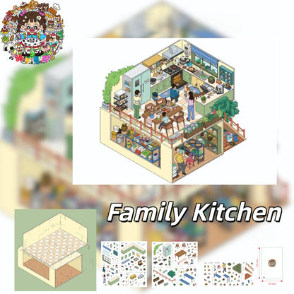 Daily Chapters 3D Sticker | 4 Cute Miniature Scenes
