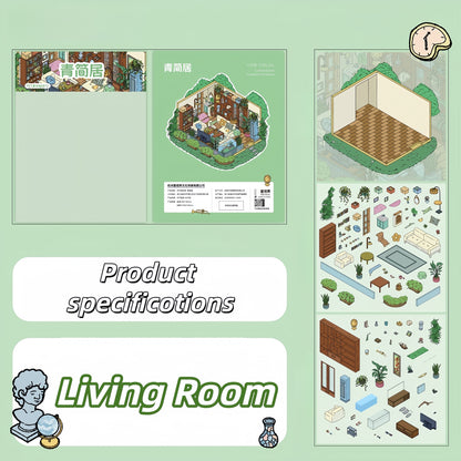 Artist's Home 3D Sticker | 4 Cute Miniature Scenes