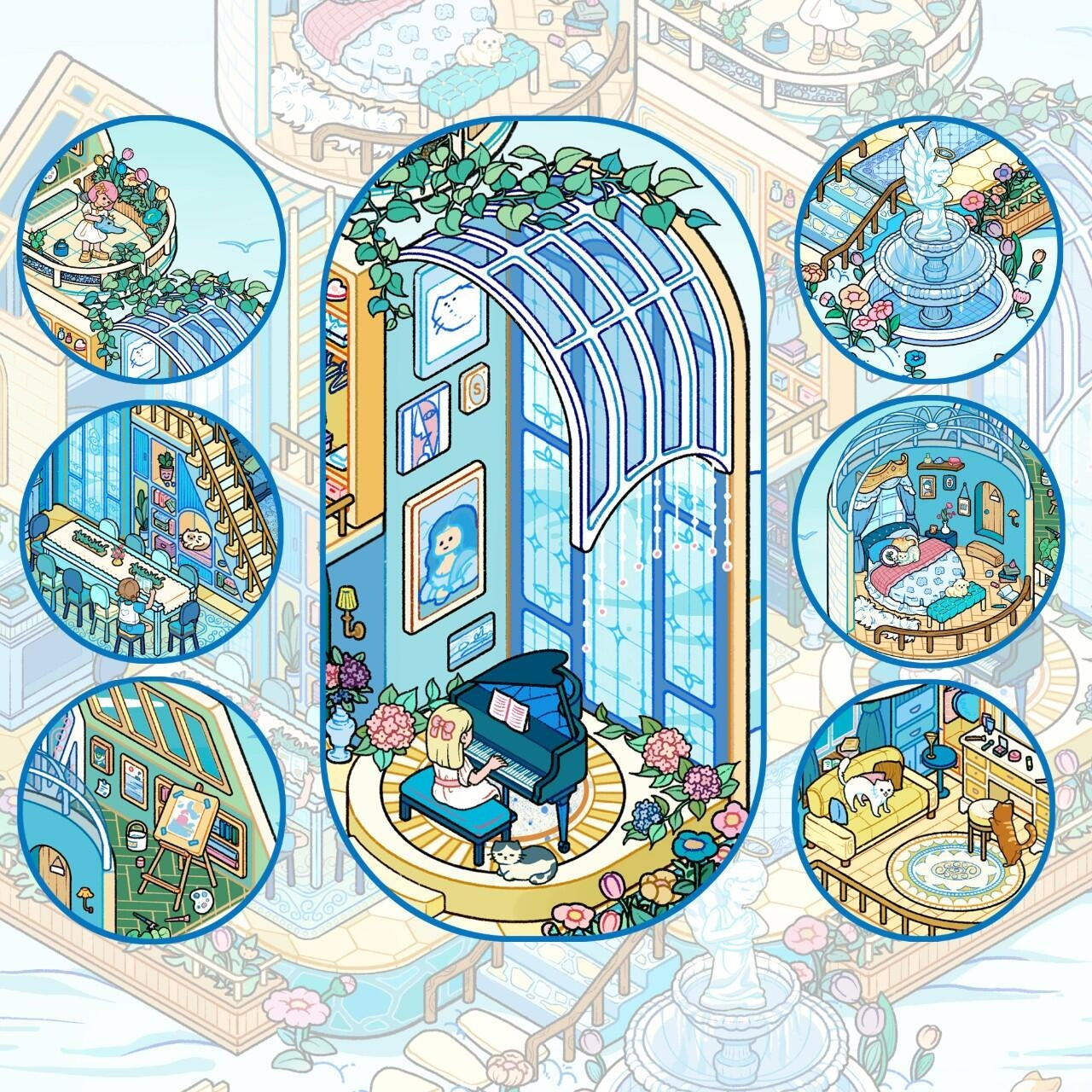 Cloud Cottage 3D Sticker