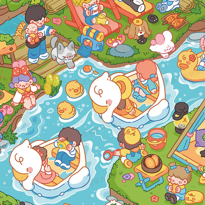 Outdoor Escapes 3D Sticker | 2 Cute Miniature Scenes