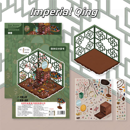 Oriental Vanity 3D Sticker | 4 Cute Miniature Scenes