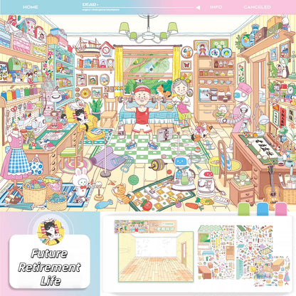 Fantastic Dreams 3D Sticker | 2 Cute Miniature Scenes