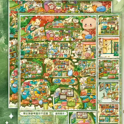 Wonder Town 3D Sticker | 2 Cute Miniature Scenes