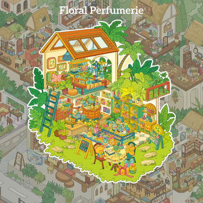 Life in Town 3D Sticker | 4 Cute Miniature Scenes