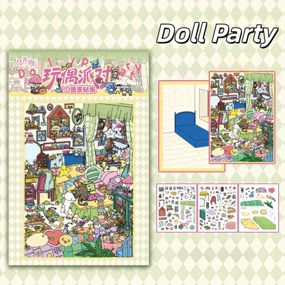 Daily Joys 3D Sticker | 4 Cute Miniature Scenes