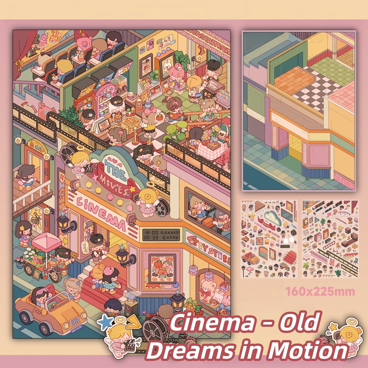 Echoes of Elegance 3D Sticker | 4 Cute Miniature Scenes