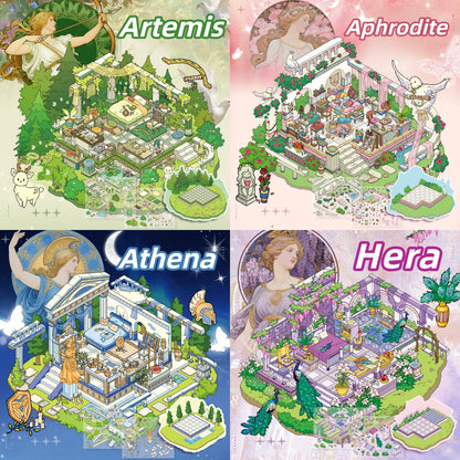 Goddess House 3D Sticker | 4 Cute Miniature Scenes