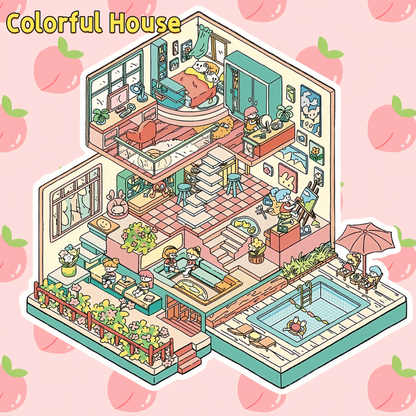 Daily Fantasy 3D Sticker | 4 Cute Miniature Sticker