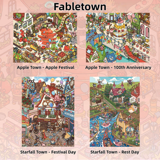 Fabletown 3D Sticker | 4 Cute Miniature Scenes