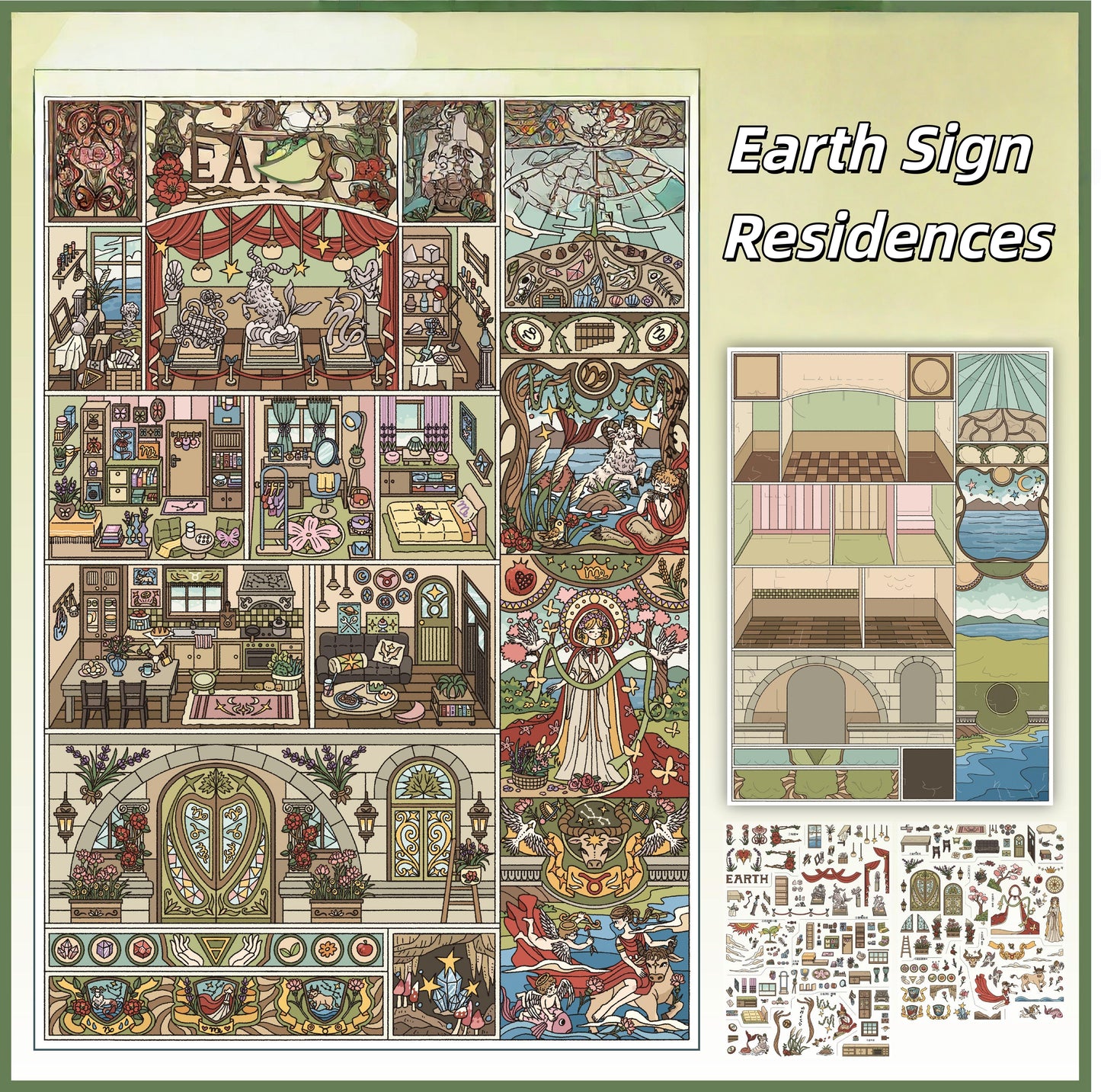 Constellation Apartment 3D Sticker | 4 Cute Miniature Scenes