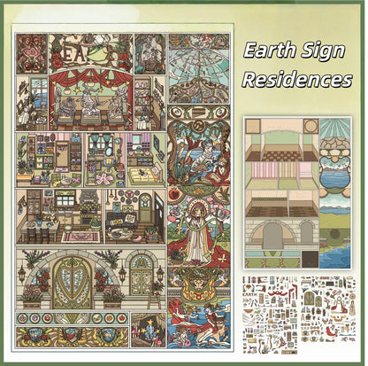 Constellation Apartment 3D Sticker | 4 Cute Miniature Scenes