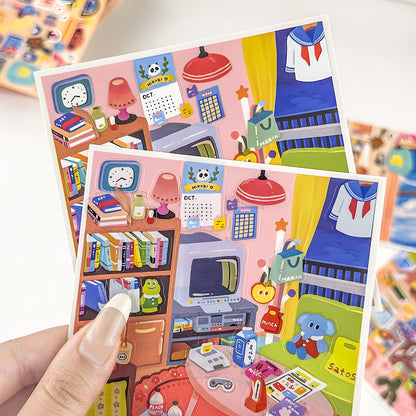 Cozy Rooms 3D Sticker Book