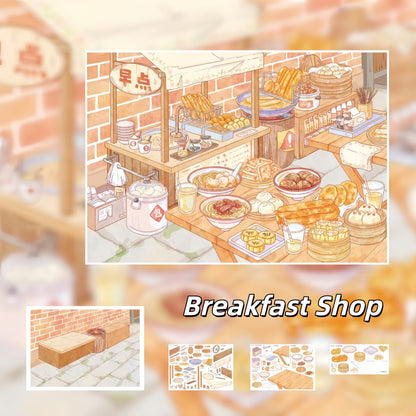 Let’s Eat Together 3D Sticker | 4 Cute Miniature Scenes
