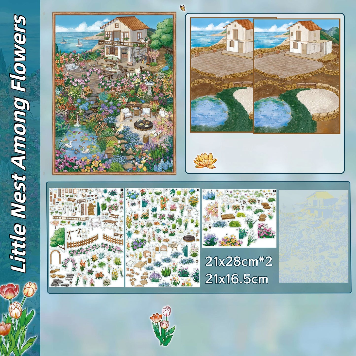 Where Spring Stays 3D Sticker | 6 Cute Miniature Scenes