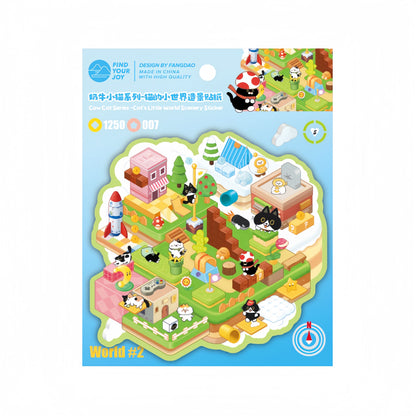 Cow Cat‘s Fun Daily 3D Sticker | 4 Cute Miniature Scenes
