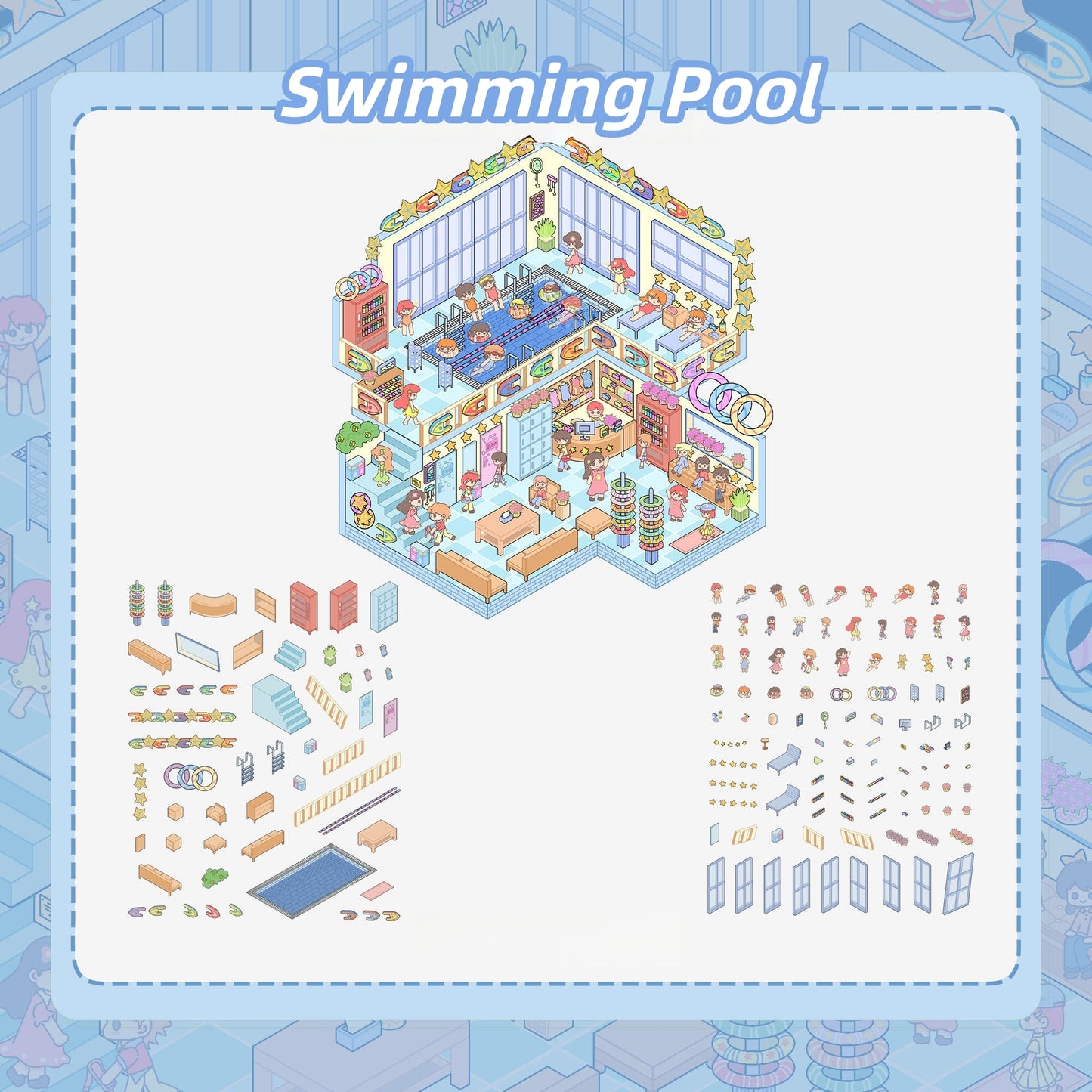 Summer Sports 3D Sticker | 2 Cute Miniature Scenes