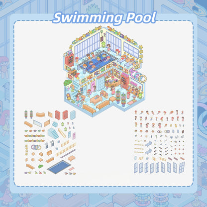 Summer Sports 3D Sticker | 2 Cute Miniature Scenes