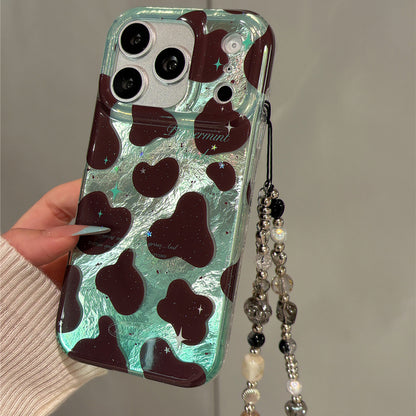Green Ombre Cow Pattern Acrylic Phone Case