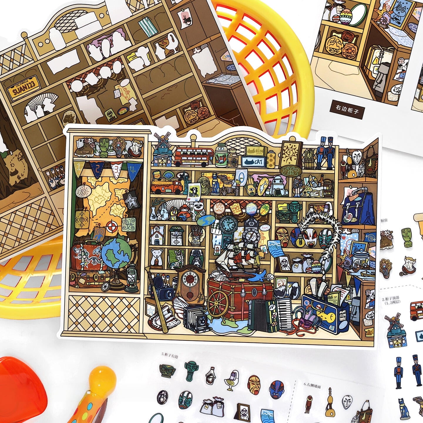 Little Stores 3D Sticker | 4 Cute Miniature Scenes