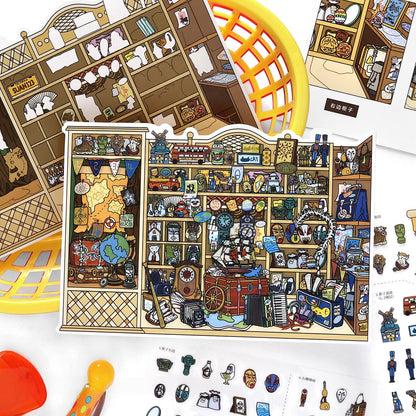 Little Stores 3D Sticker | 4 Cute Miniature Scenes