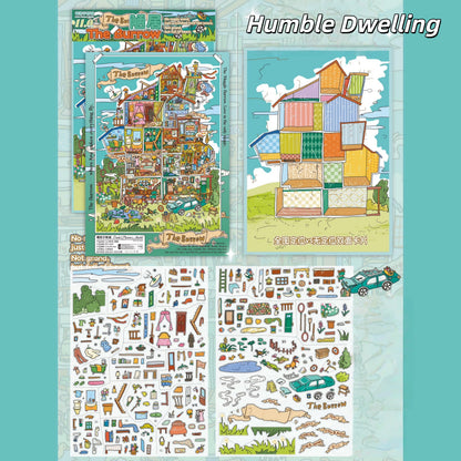 Dwelling Corners 3D Sticker | 5 Cute Miniature Scenes