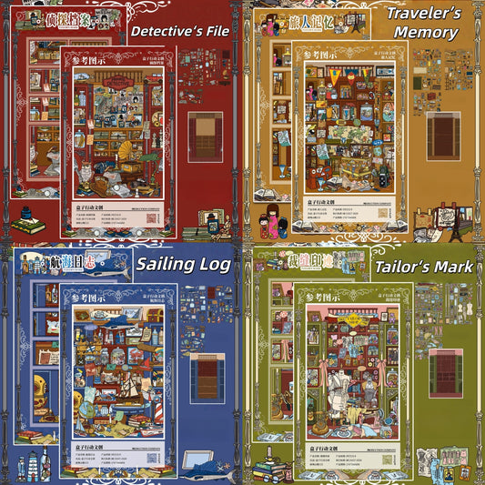 Tales of Trade 3D Sticker | 4 Cute Miniature Scenes