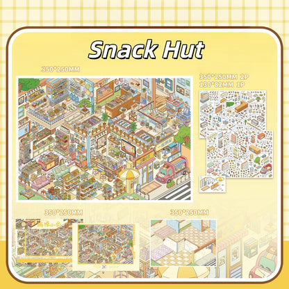 Everyday Corners 3D Sticker | 4 Cute Miniature Scenes