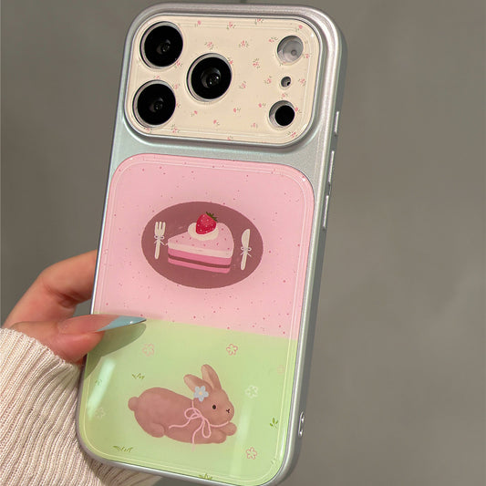 Pink and Green Block Dessert Bunny Acrylic Phone Case