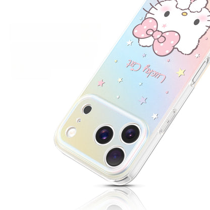 Colorful Star Cover-Mouth Kitty Acrylic Phone Case