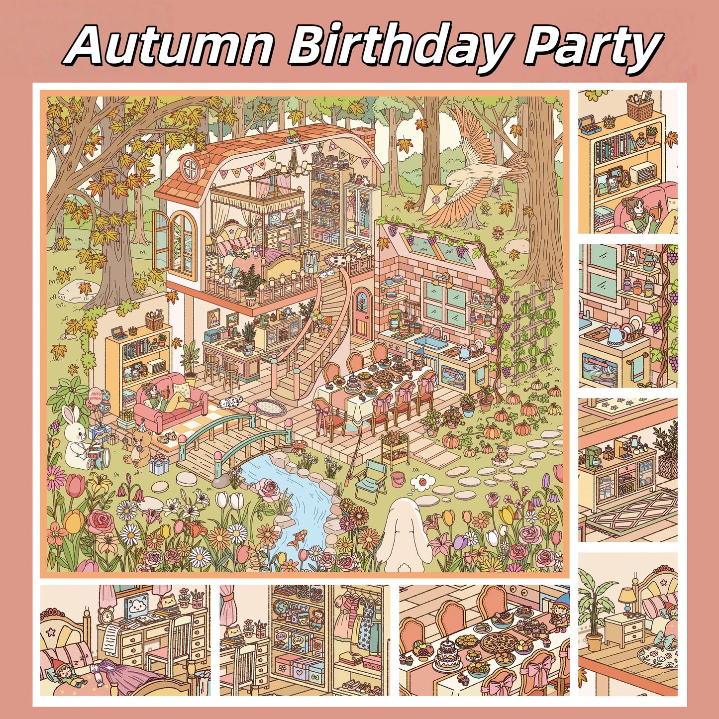 Enchanted Gatherings 3D Sticker | 2 Cute Miniature Scenes