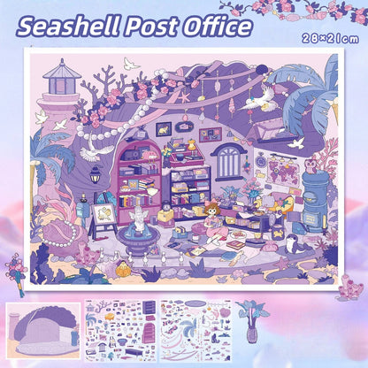 Four Season House 3D Sticker | 4 Cute Miniature Scenes