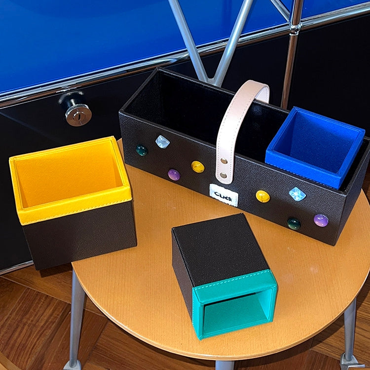 3-in-1 Divided Leather Desk Organizer