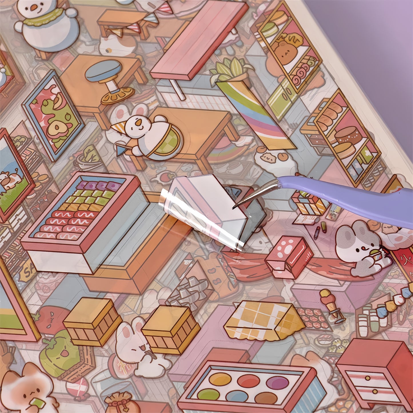 Cute Town 3D Sticker Book
